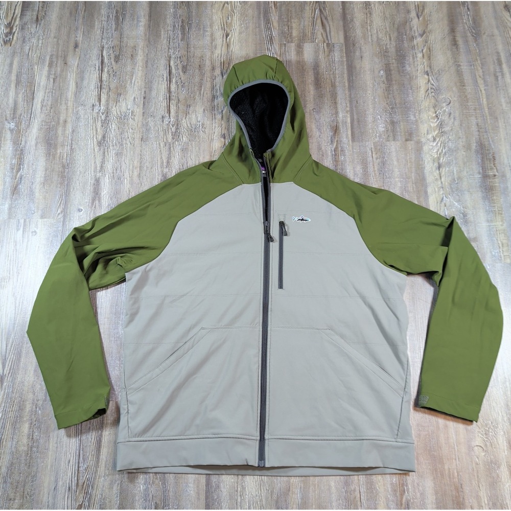 Patagonia Jacket Mens XL Snap Dry Hoody Insulated Full Zip Fishing Outdoor Green